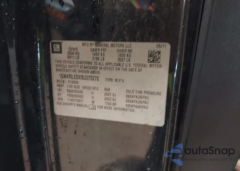 2011 Chevrolet Traverse Ltz z USA, uszkodzony, nr VIN 1GNKRLEDXBJ373272